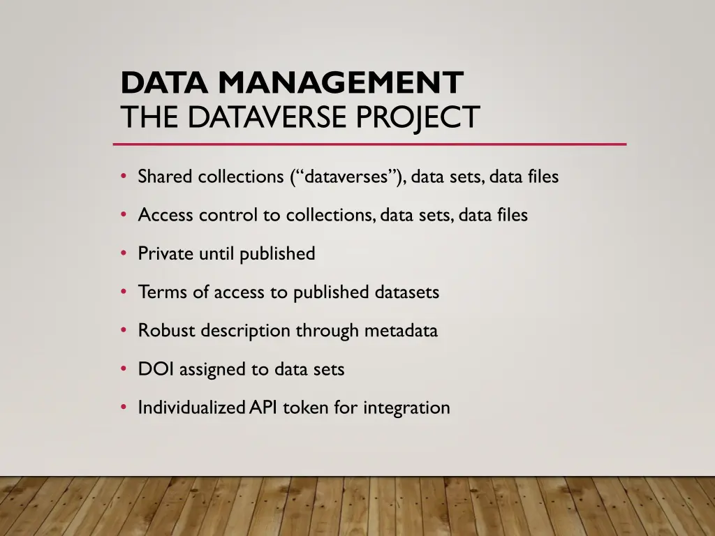 data management the dataverse project 1