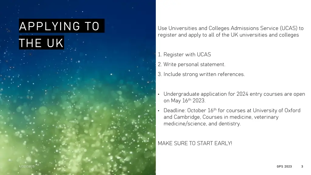 applying to the uk