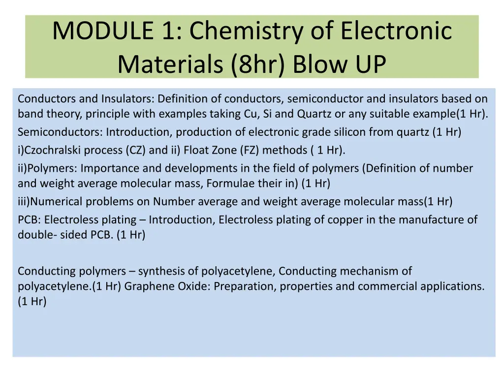 module 1 chemistry of electronic materials