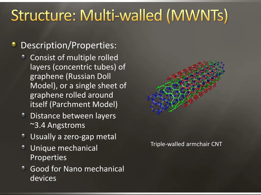 structure multi walled mwnts