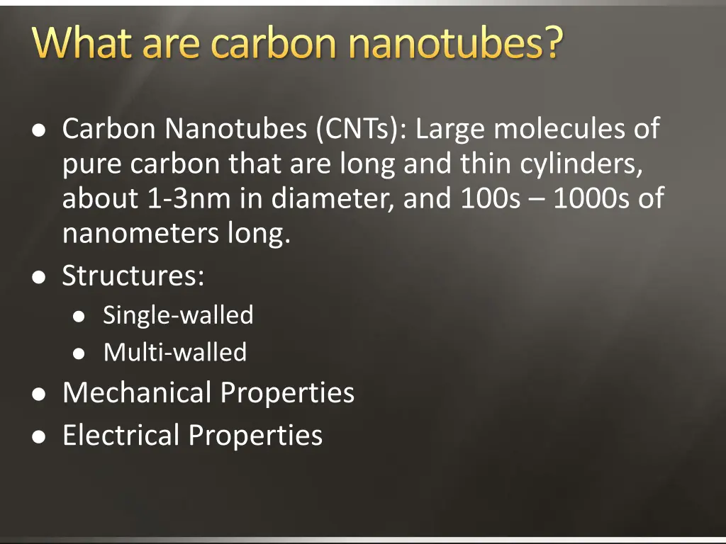 what are carbon nanotubes