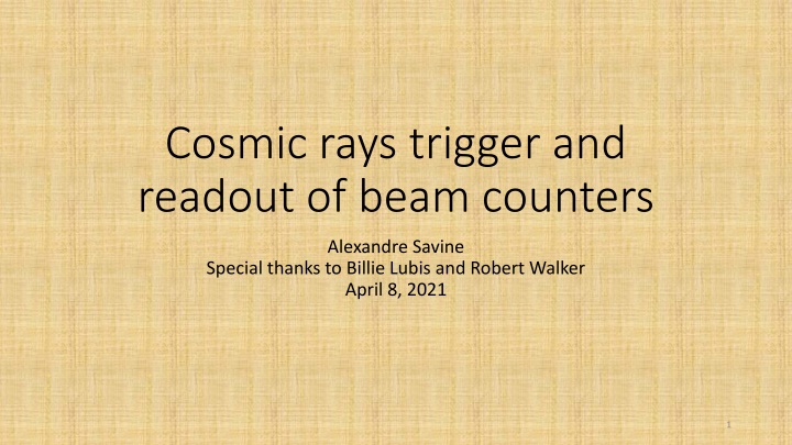cosmic rays trigger and readout of beam counters