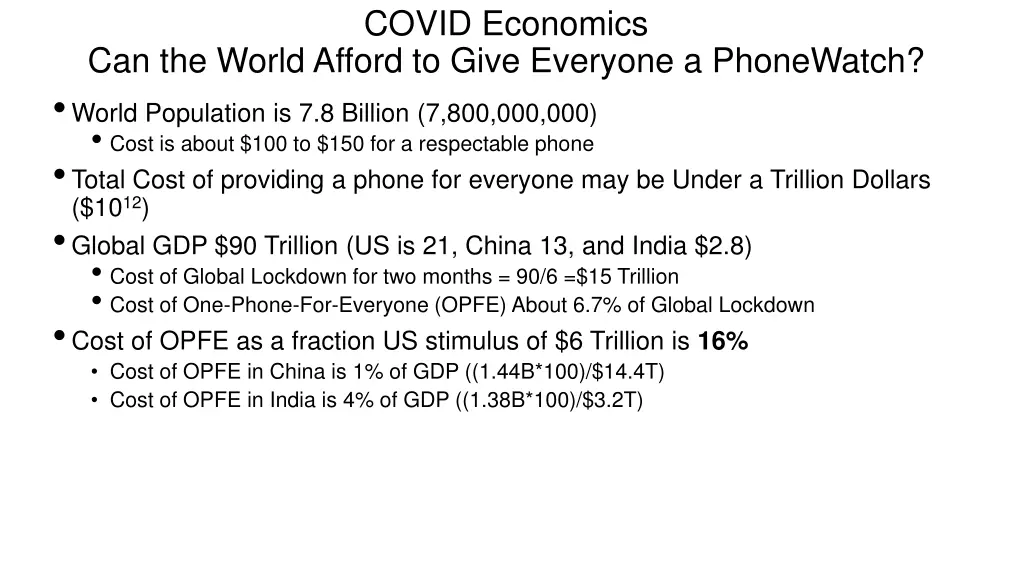 covid economics