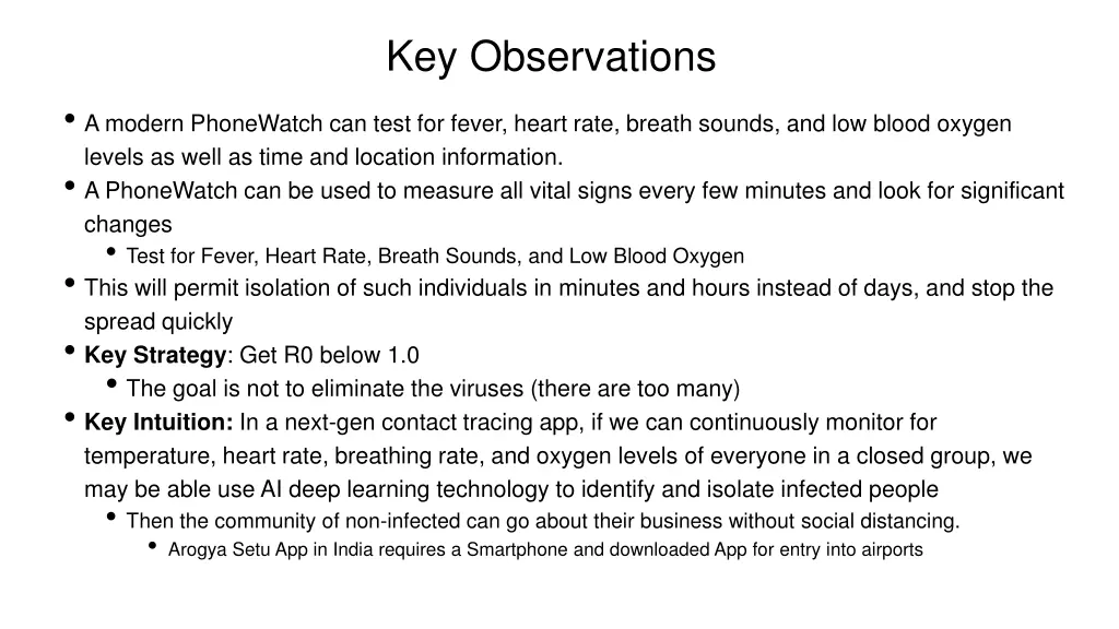 key observations