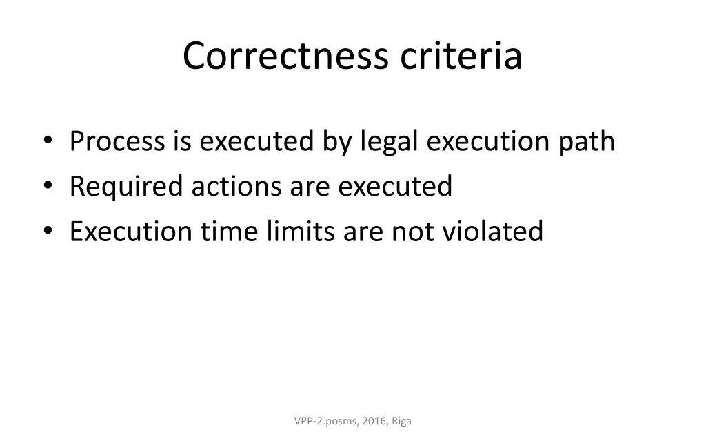 correctness criteria