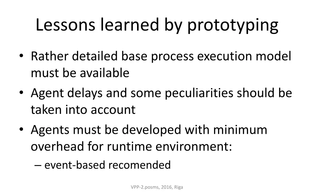 lessons learned by prototyping