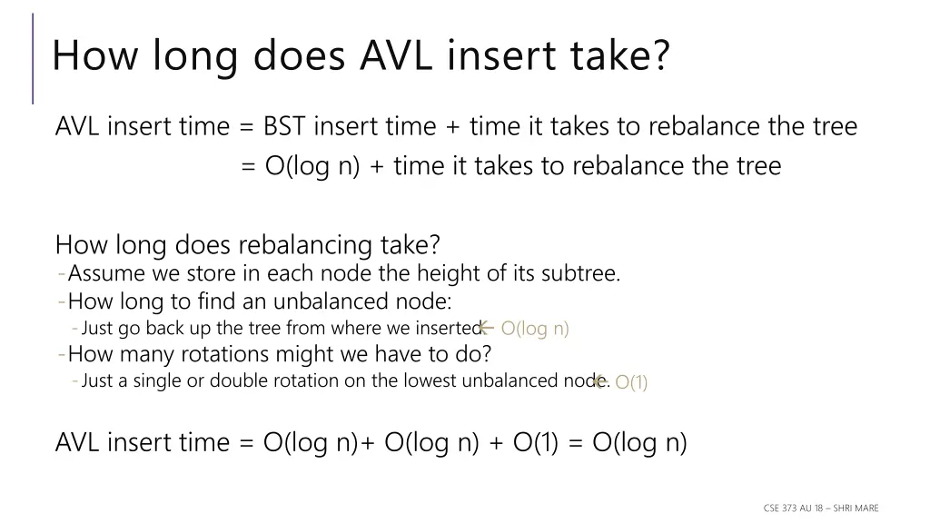 how long does avl insert take