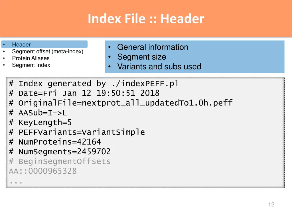 index file header