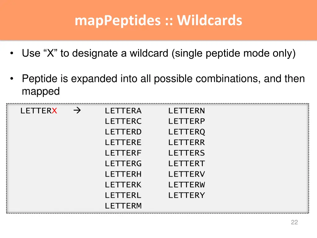 mappeptides wildcards