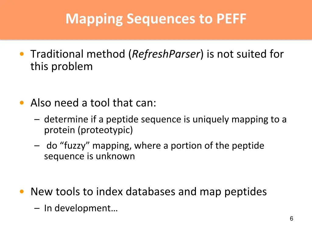mapping sequences to peff