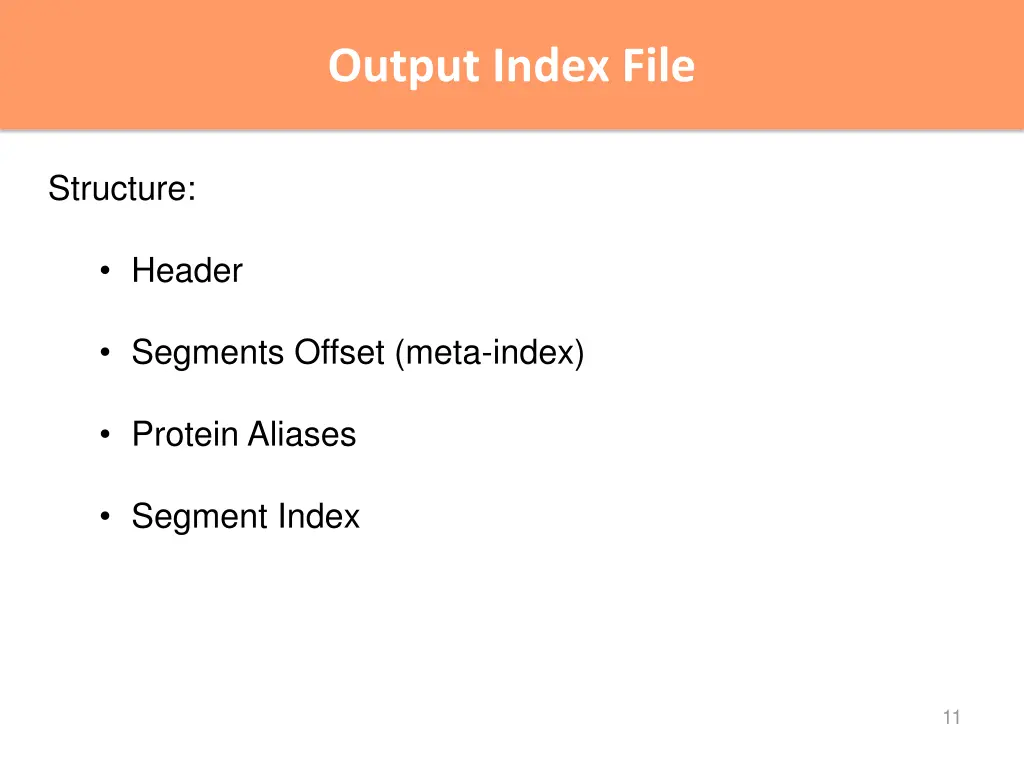 output index file
