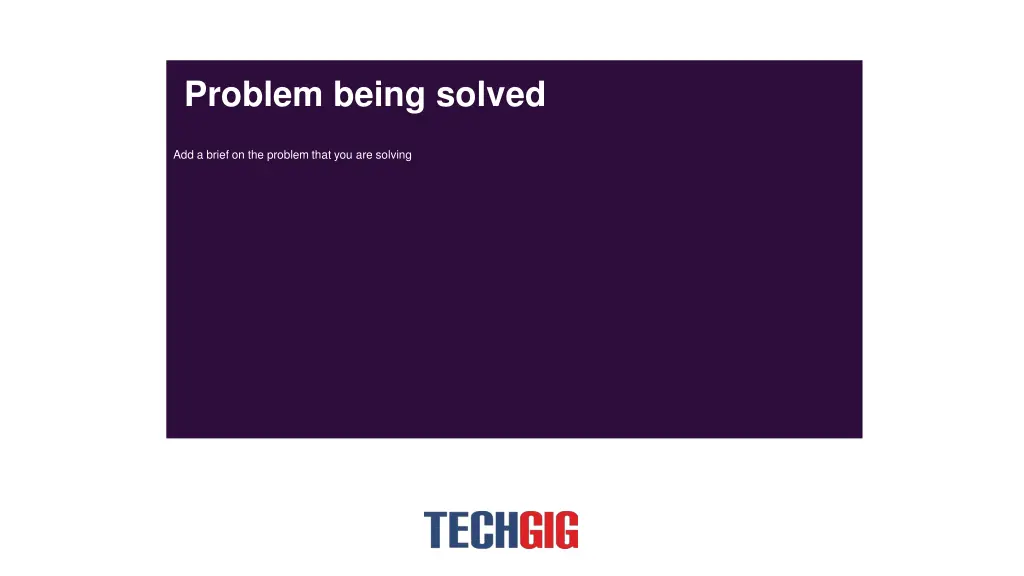problem being solved