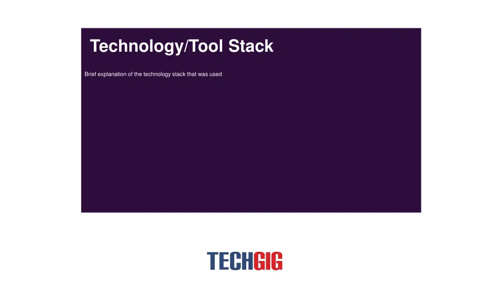 technology tool stack