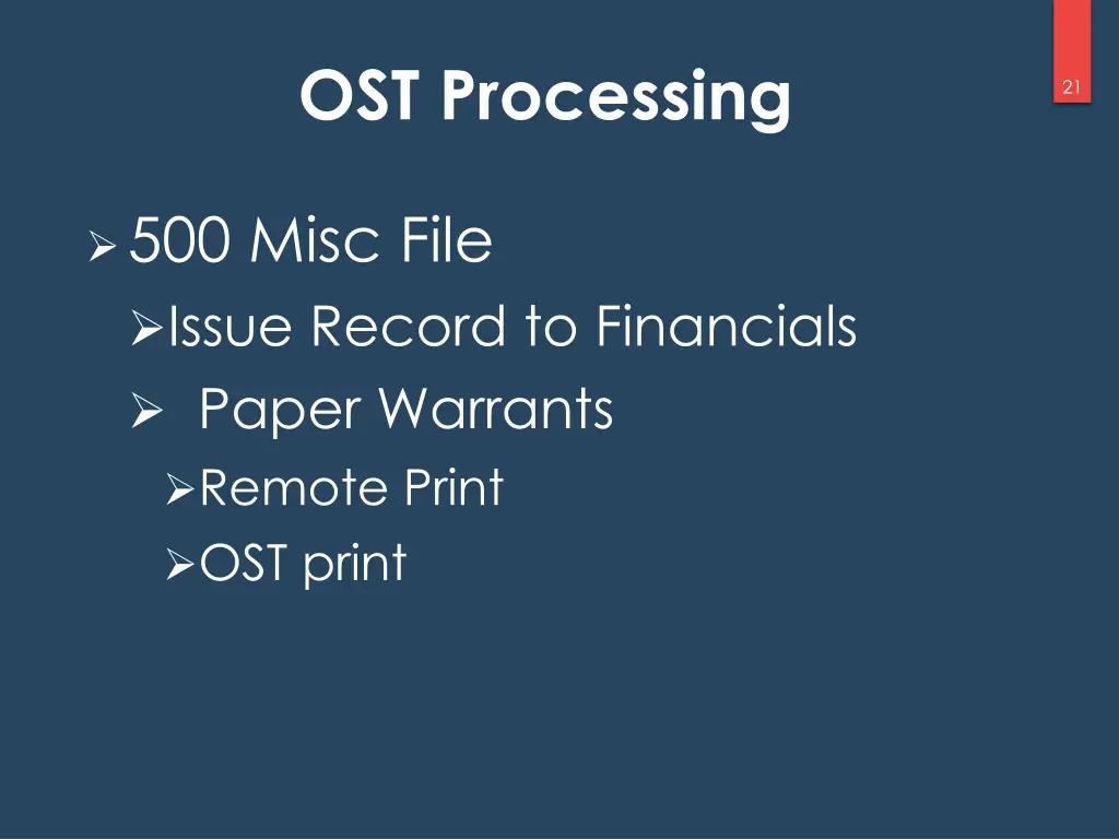 ost processing