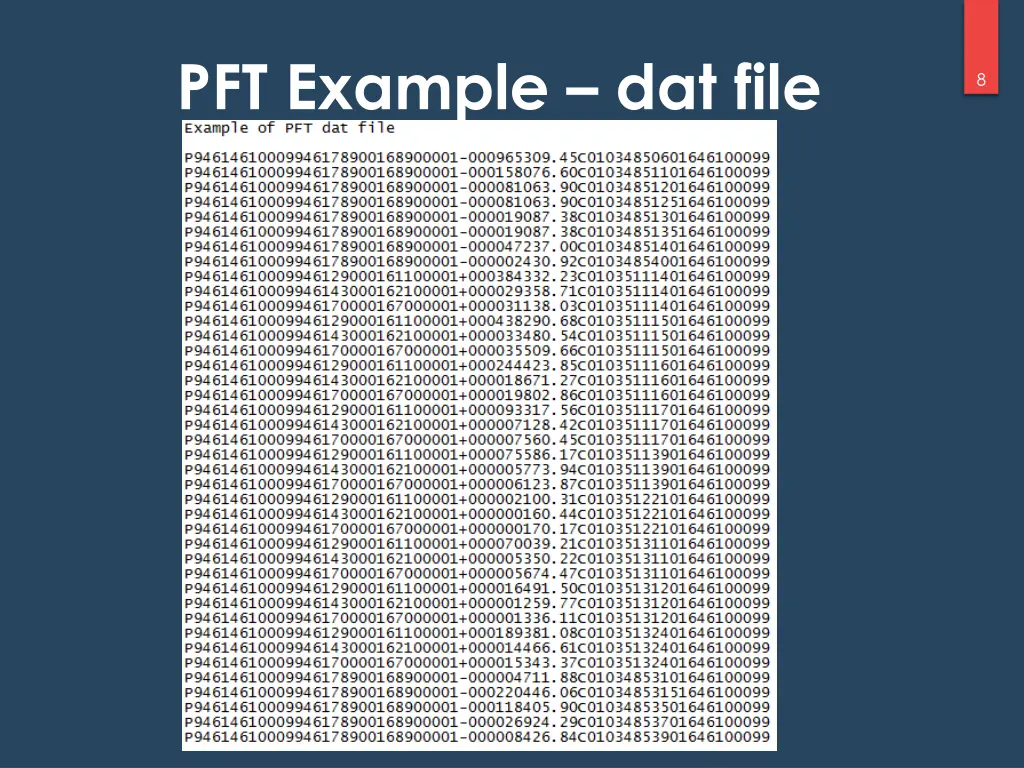 pft example dat file