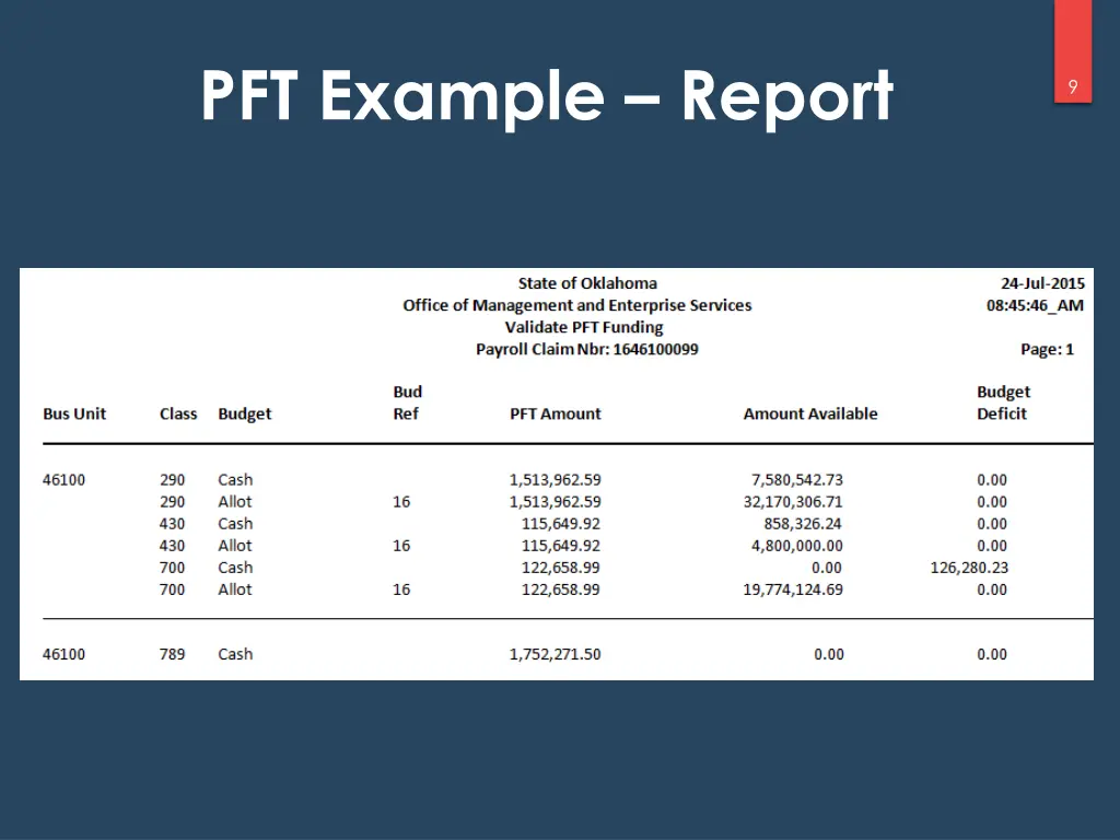 pft example report