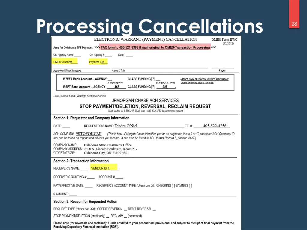 processing cancellations 2