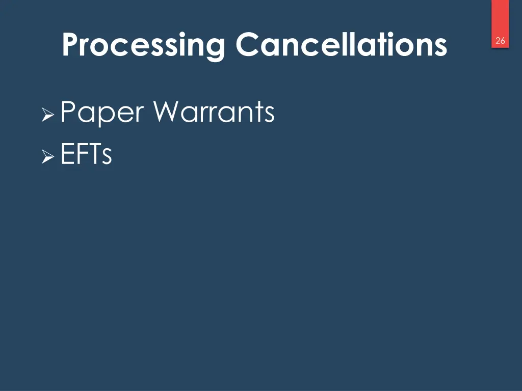 processing cancellations