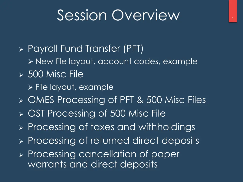 session overview