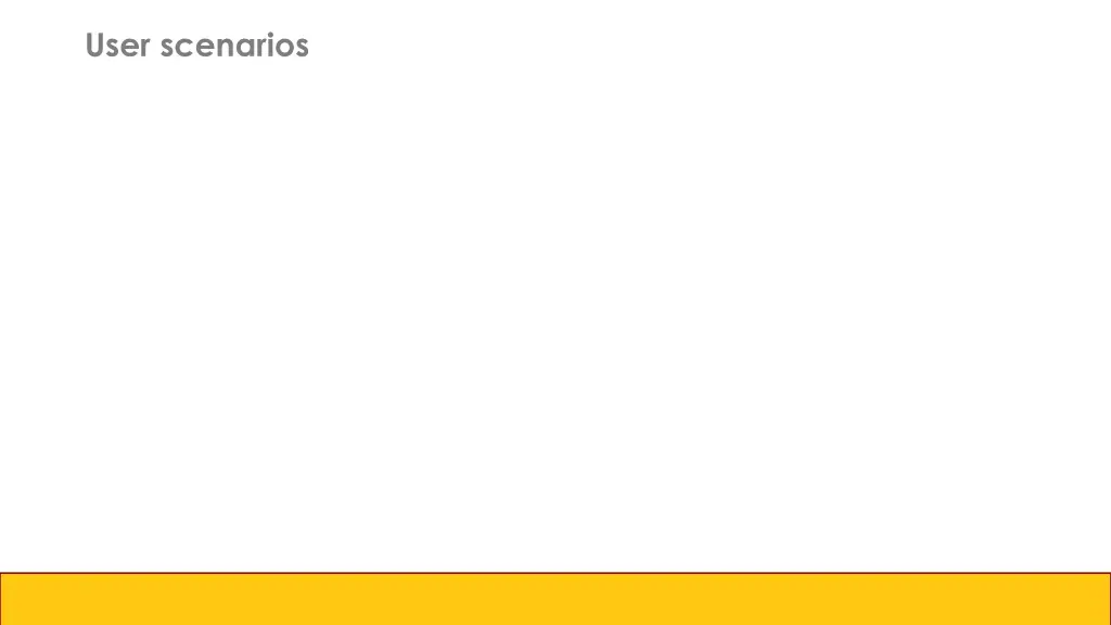 user scenarios