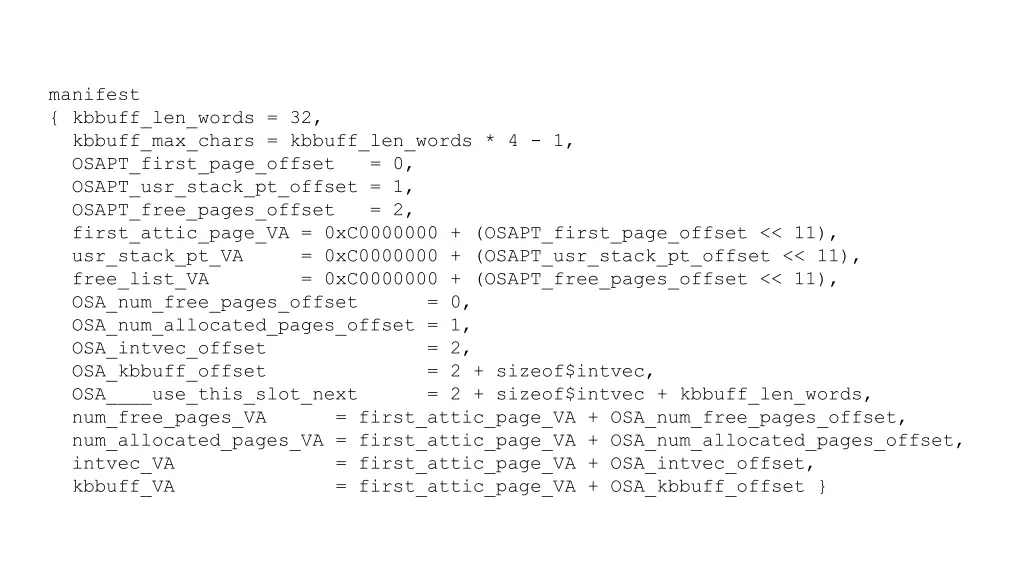 manifest kbbuff len words 32 kbbuff max chars