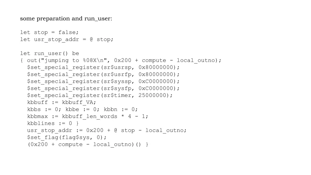 some preparation and run user
