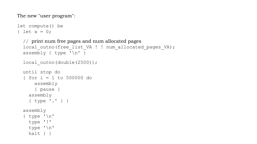 the new user program