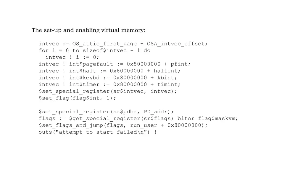 the set up and enabling virtual memory