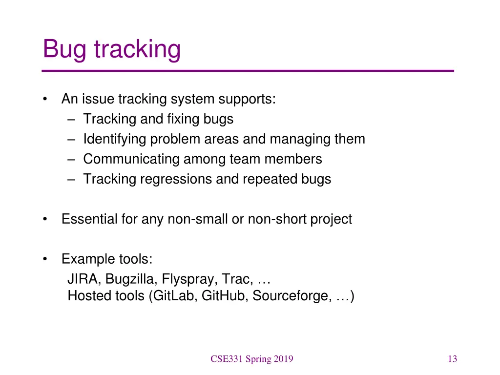 bug tracking