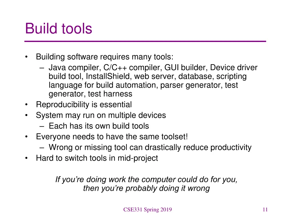 build tools
