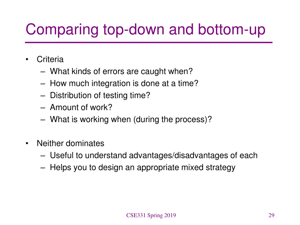 comparing top down and bottom up