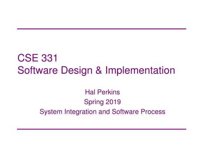 cse 331 software design implementation