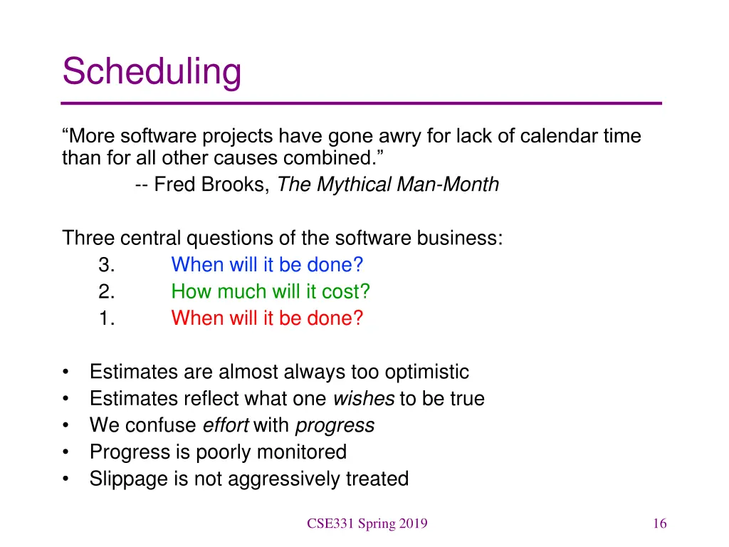 scheduling