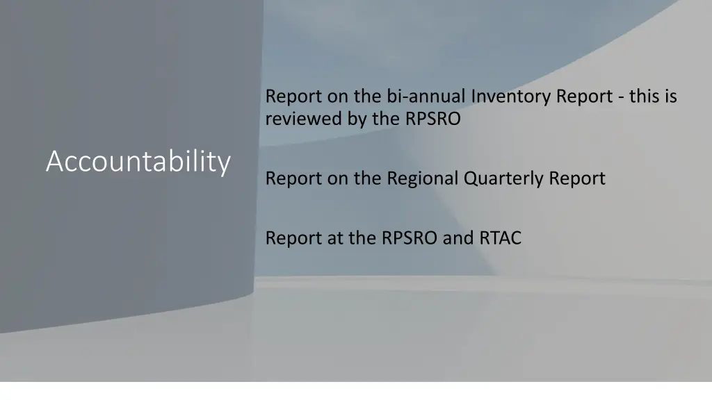 report on the bi annual inventory report this