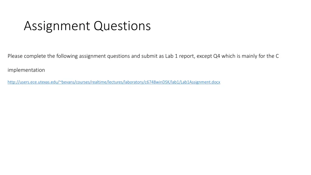assignment questions