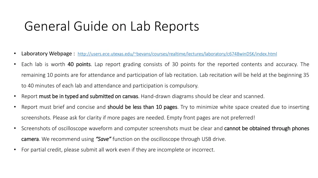general guide on lab reports