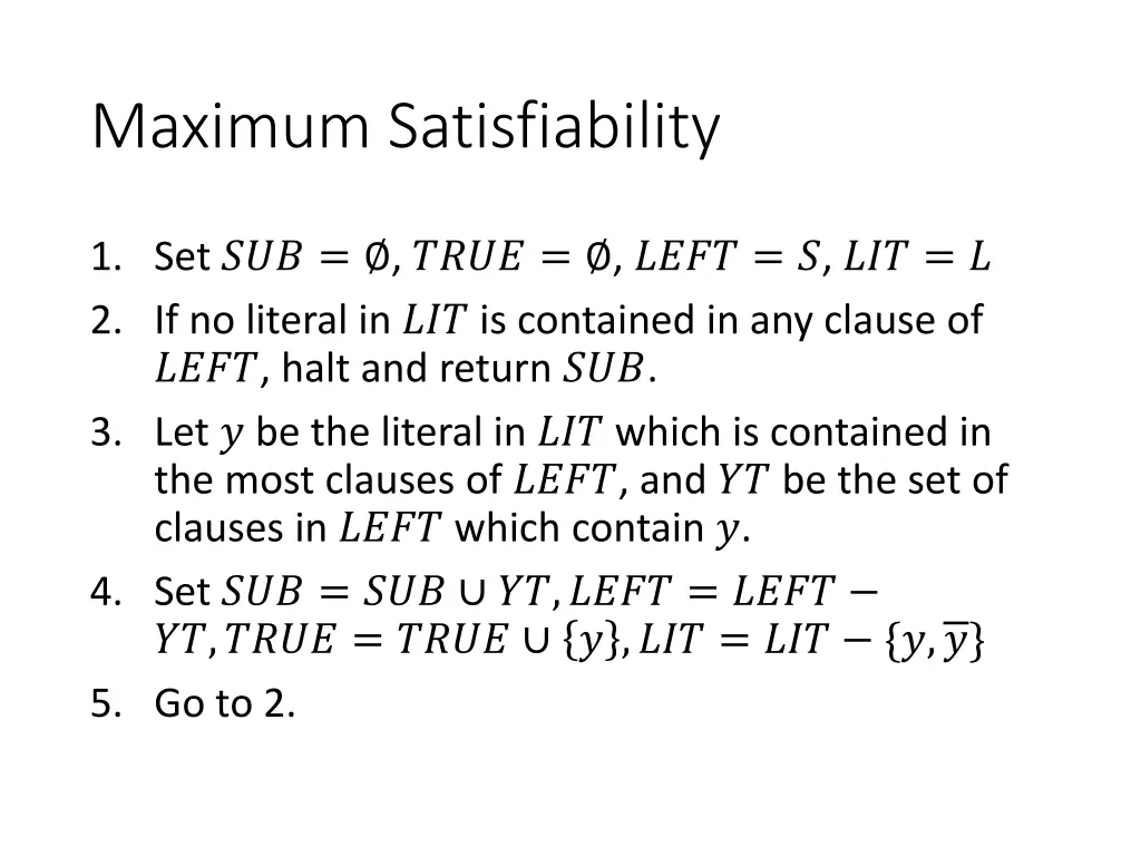 maximum satisfiability 1