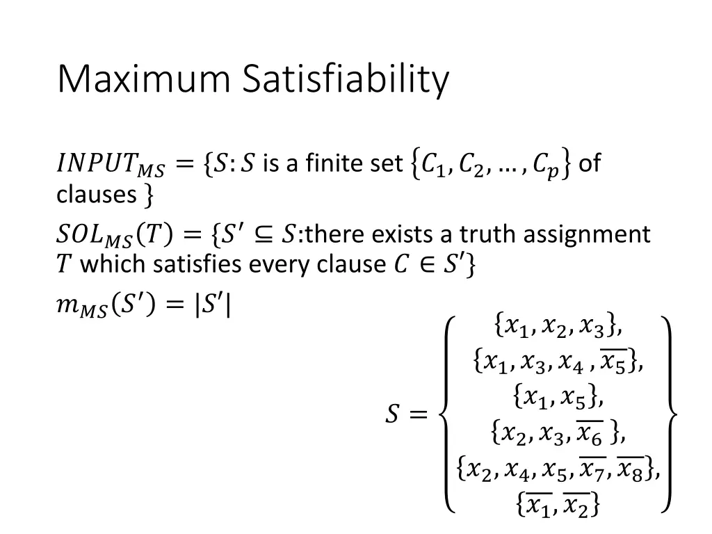 maximum satisfiability