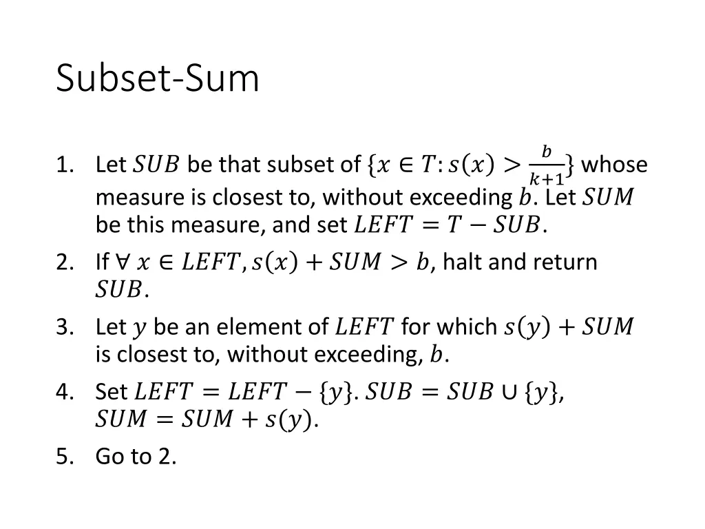 subset sum 1