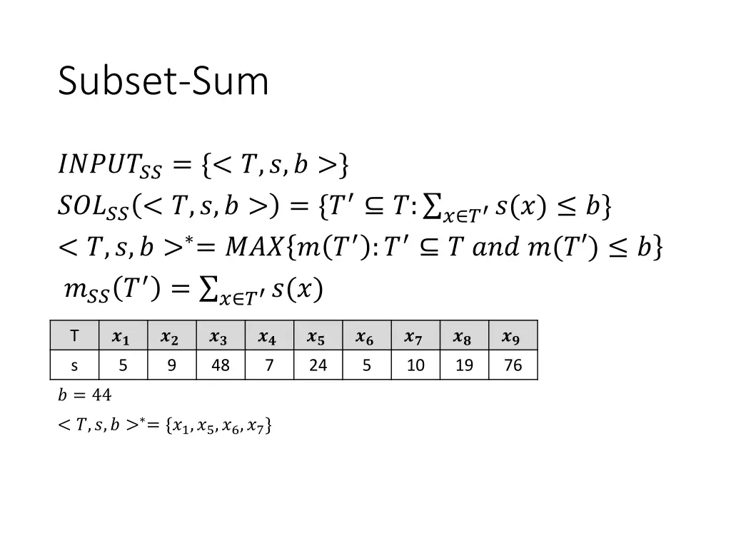 subset sum