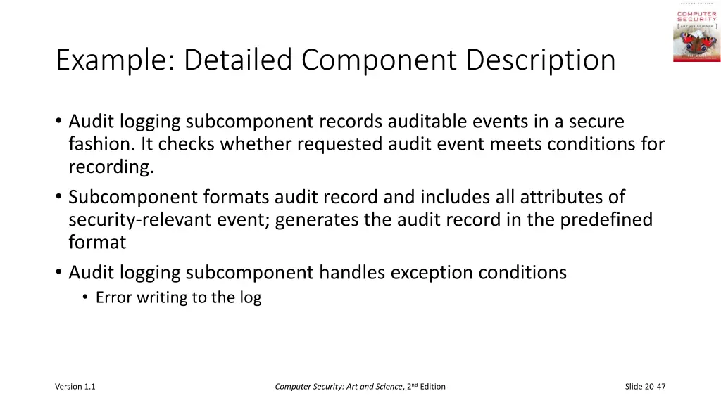 example detailed component description