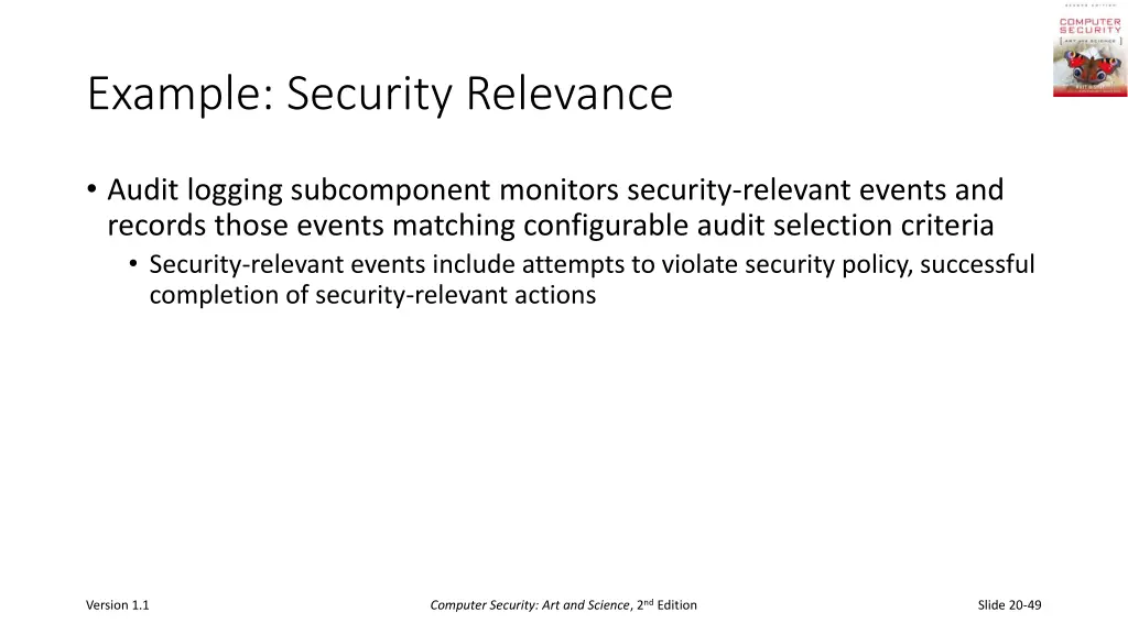 example security relevance