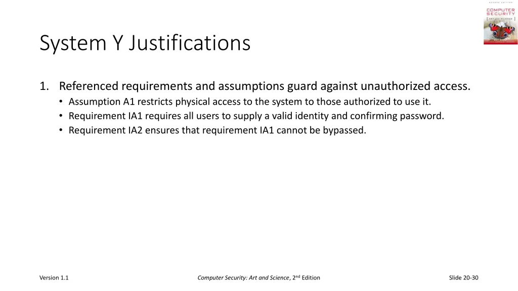 system y justifications