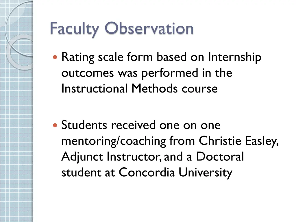 faculty observation