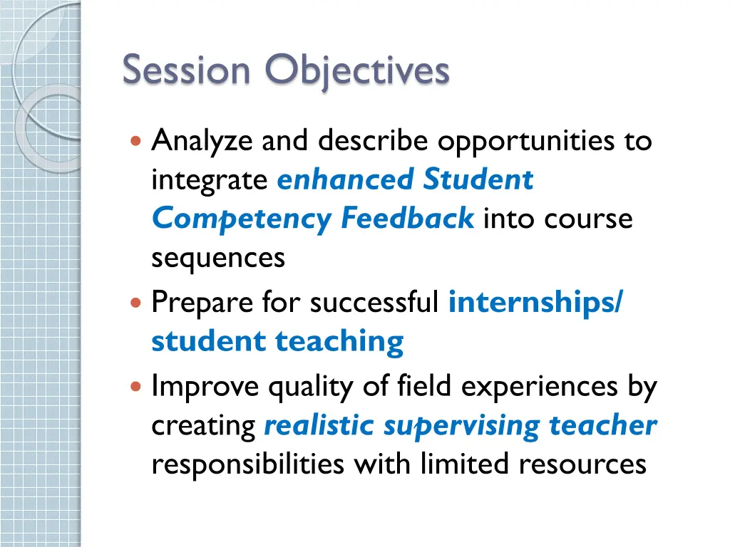 session objectives