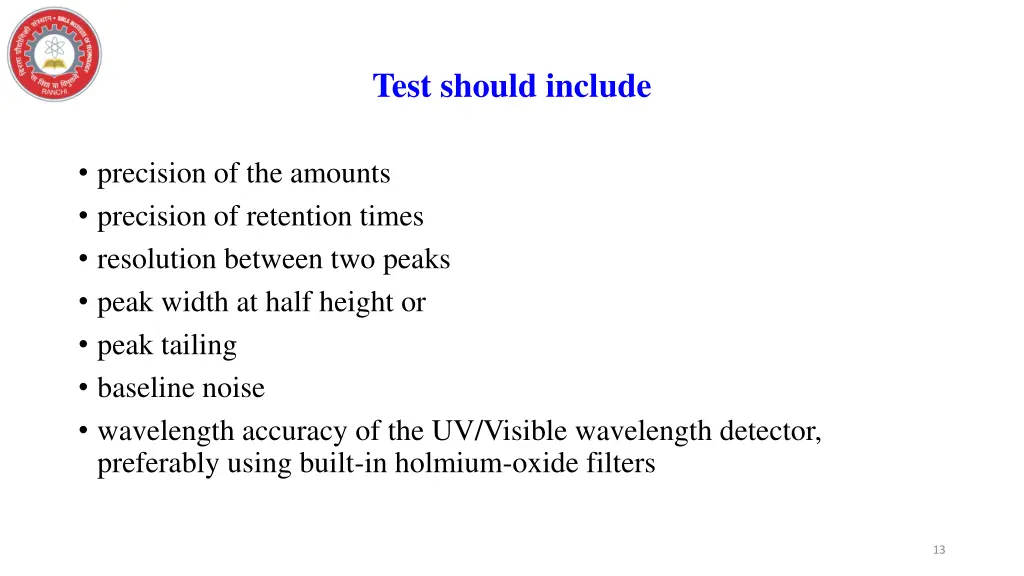 test should include