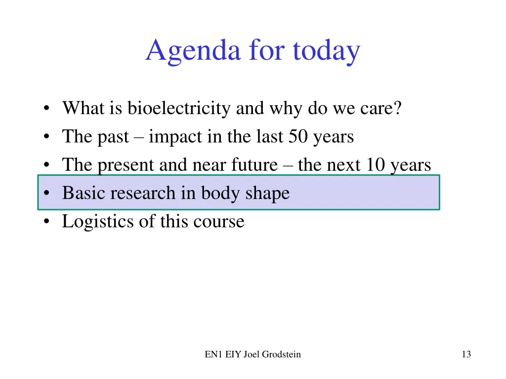 agenda for today 3