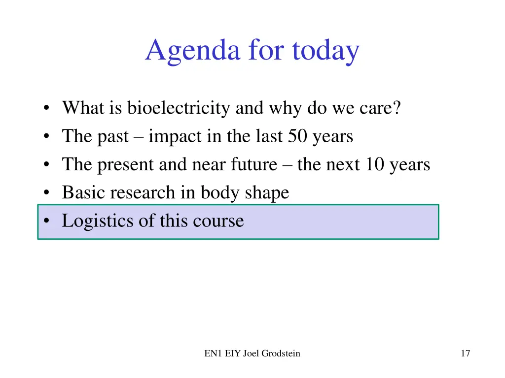 agenda for today 4