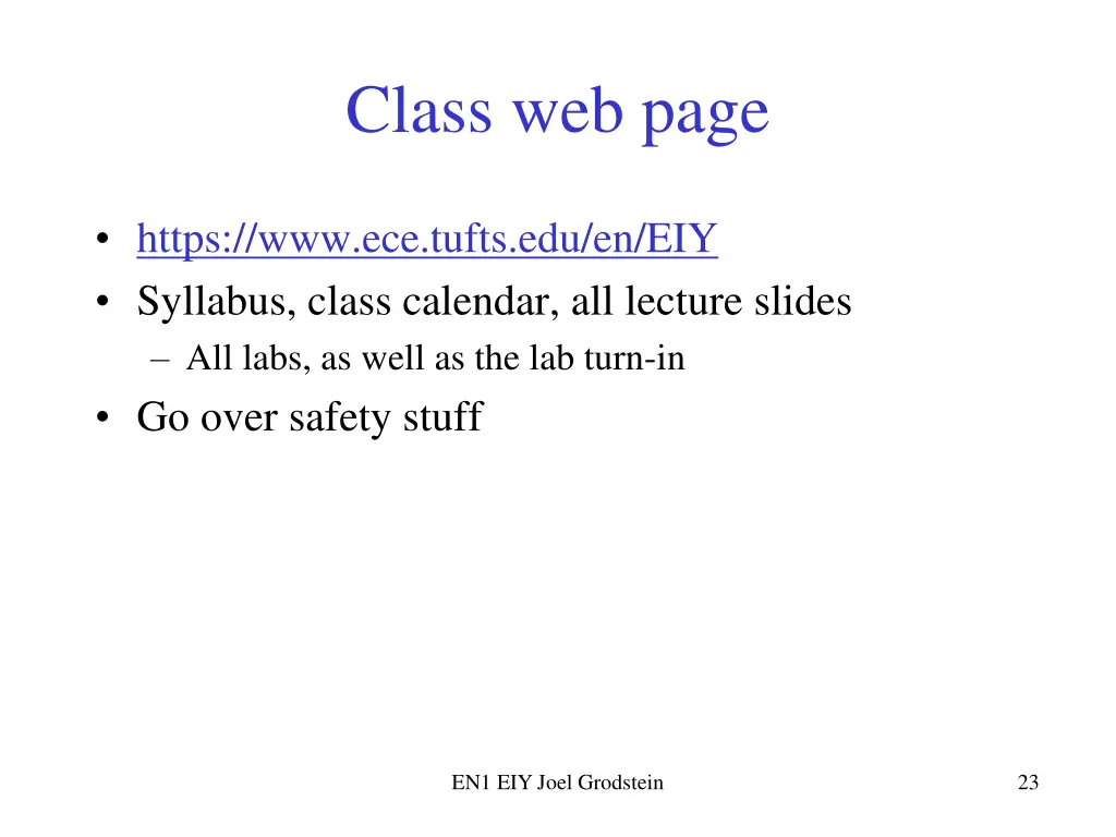 class web page