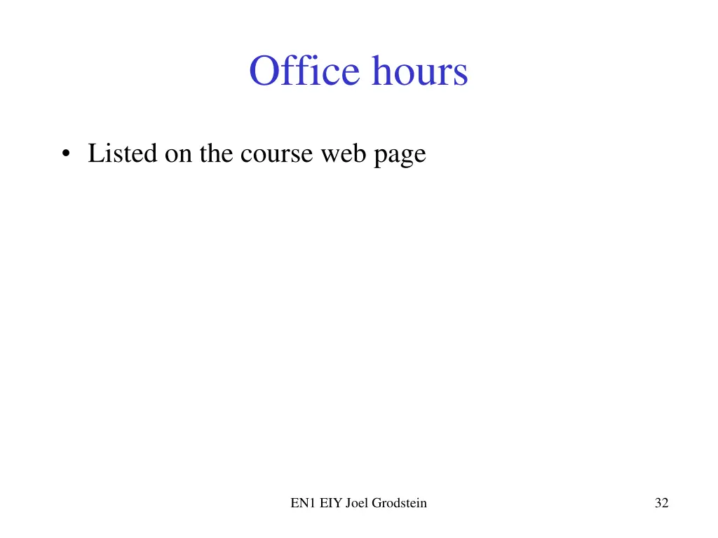 office hours